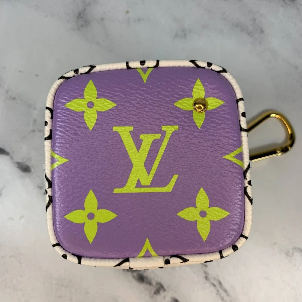 Louis Vuitton Giant Cube Monogram Purple/Black/White Coin Purse Chain Case LV